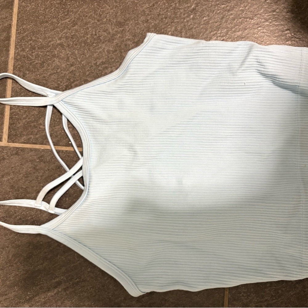 Light Blue Strappy Tank Top